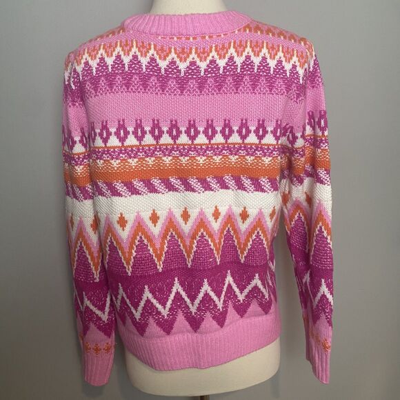 Pink St. John's Bay Fair Isle Sweater - Size M - Picture 5 of 8
